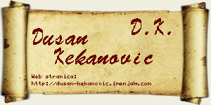 Dušan Kekanović vizit kartica